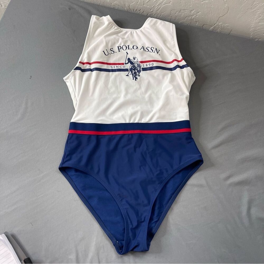 Us Polo Assassin One Piece Swimsuit Juniors Size 7/9 USA Colors 4th Of July Y2K